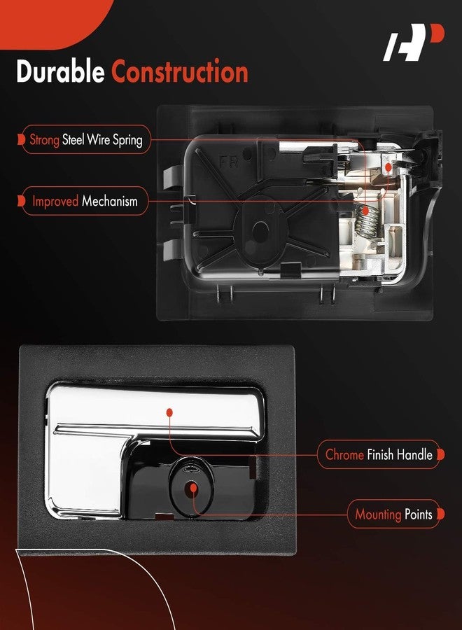 A-Premium Interior Door Handle Compatible with Ford F150 2009 2010 2011 2012 2013 2014, Chrome Lever Black Housing, Front or Rear Right Passenger Side, Replace# 9L3Z-1522600-CB, CL3Z-1522600-GA - Image 5